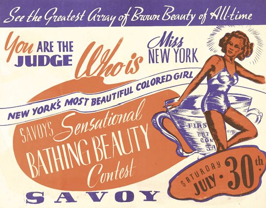 (MUSIC--HARLEM NIGHTCLUBS.) Who will be Miss New York 1938? Savoy Bathing Beauty Contest,